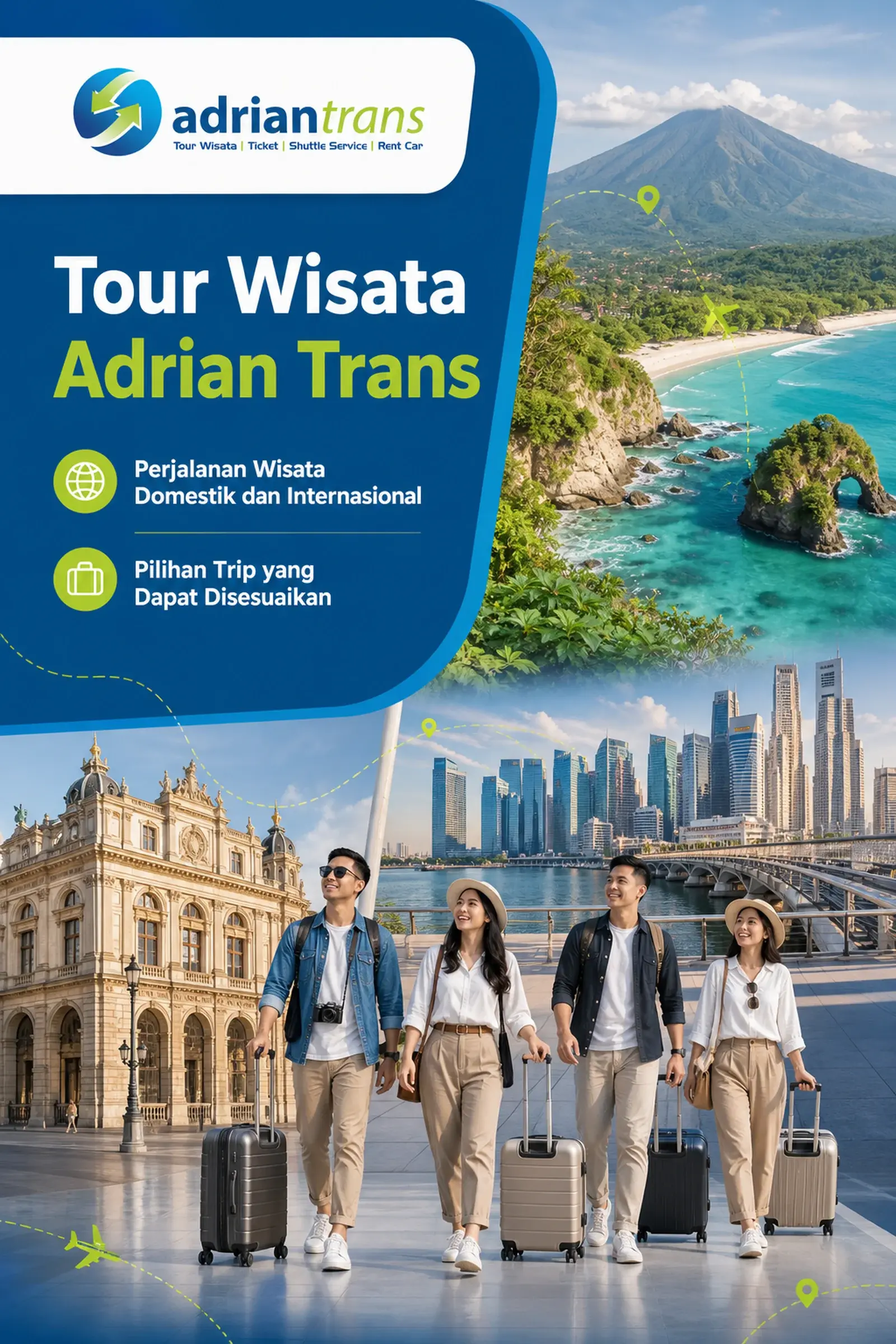 Poster informasi layanan tour wisata Adrian Trans