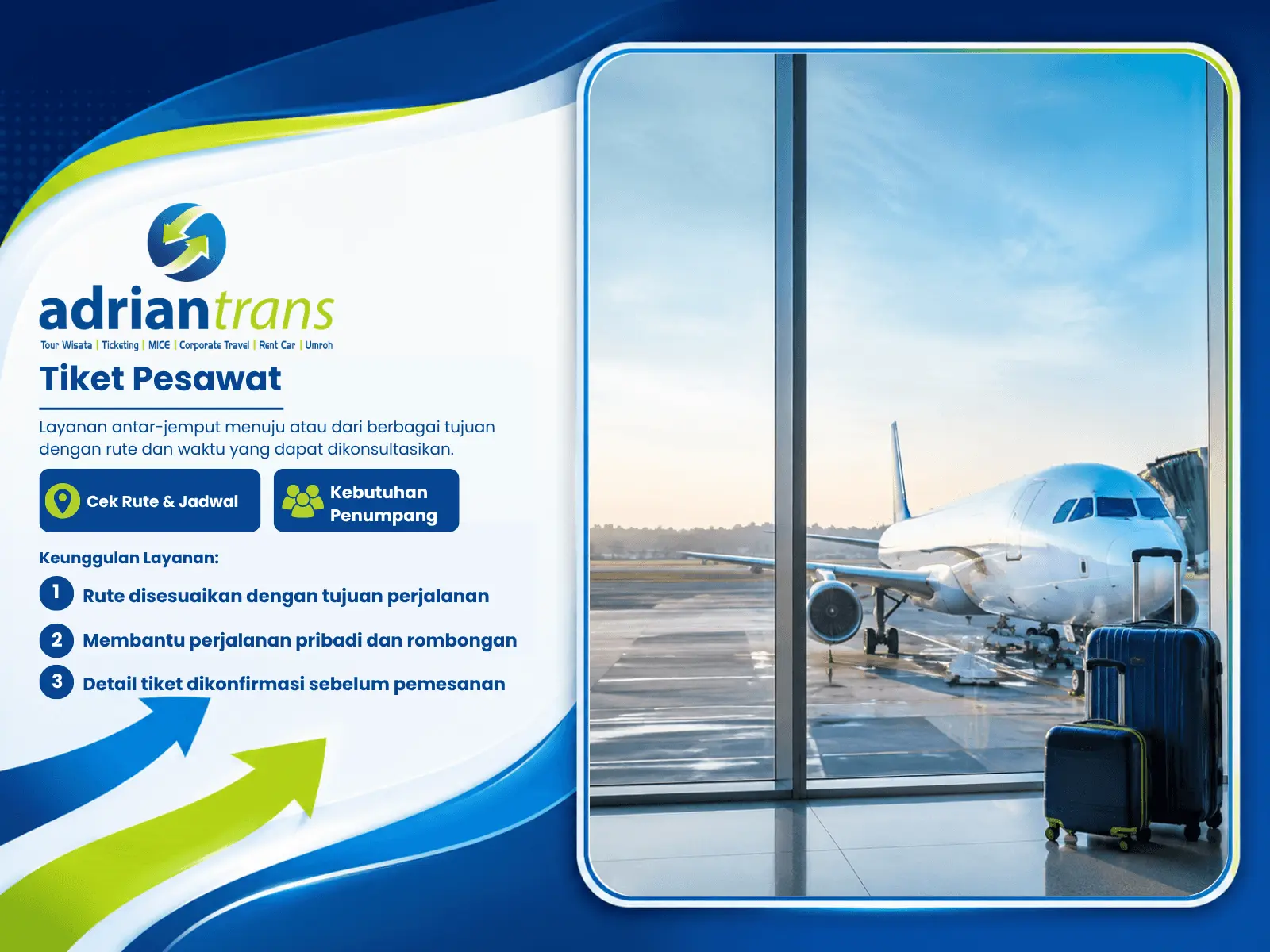Ilustrasi layanan tiket pesawat PT Adrian Trans Indonesia