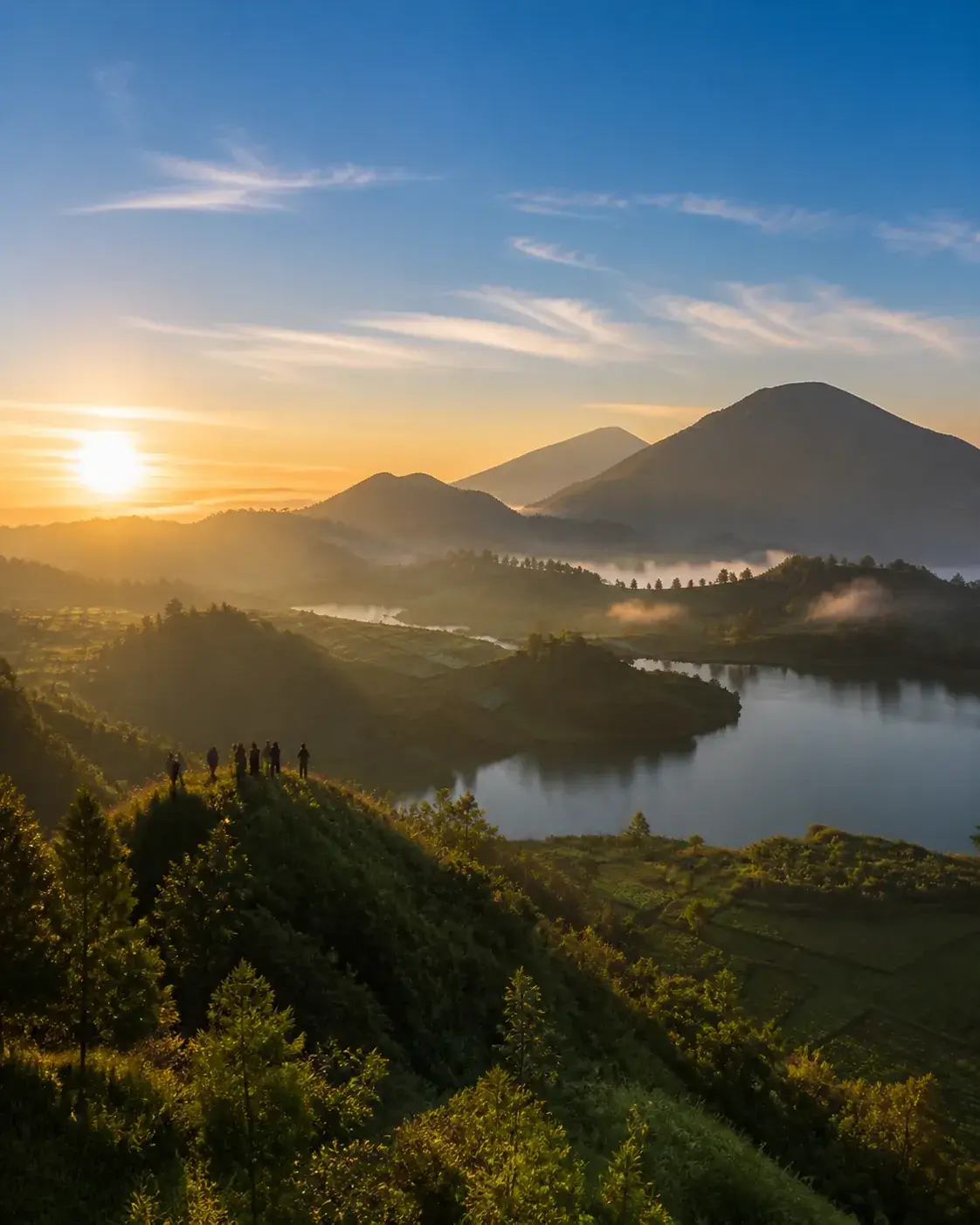 Danau dan perbukitan Dataran Tinggi Dieng