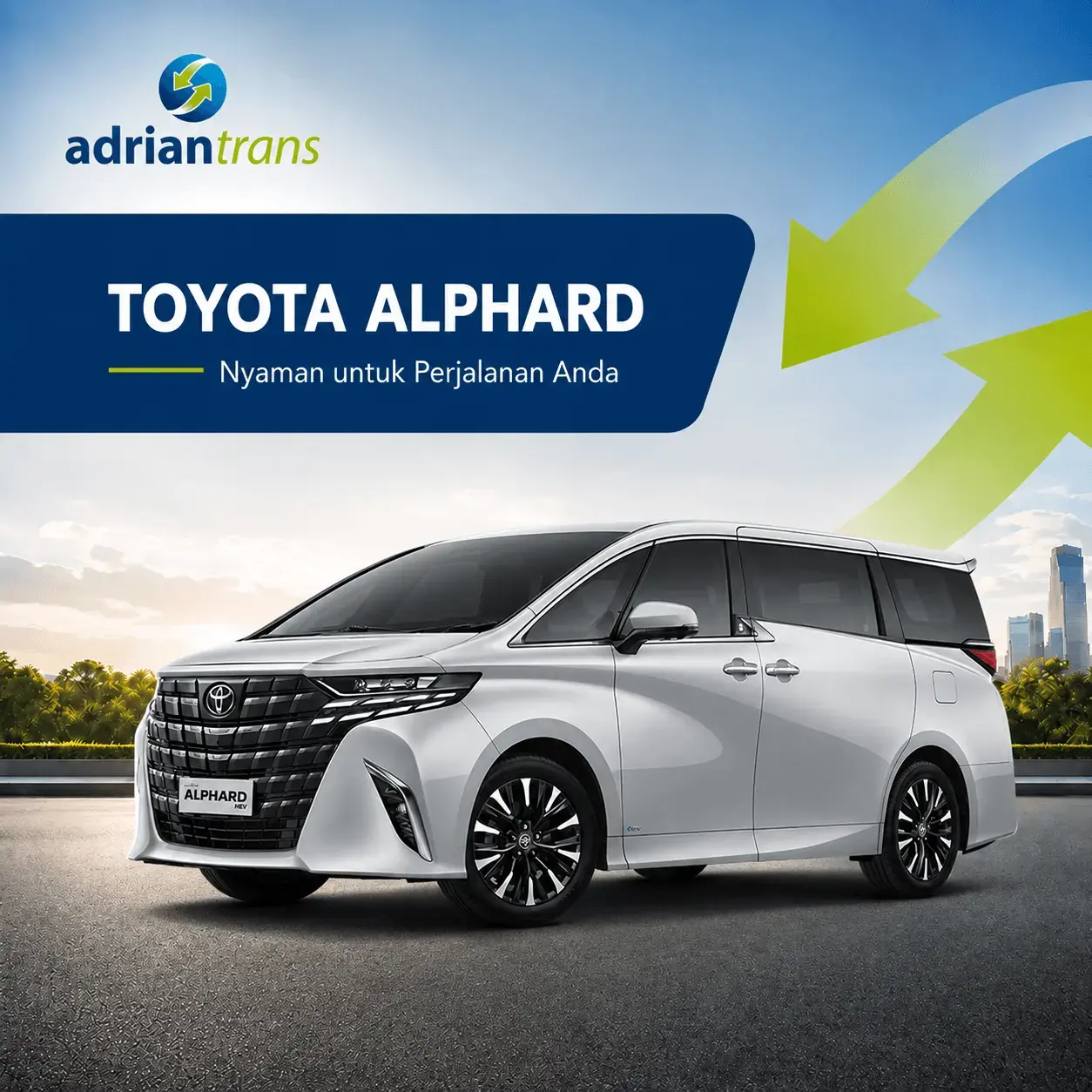 Toyota Alphard untuk layanan rental Adrian Trans