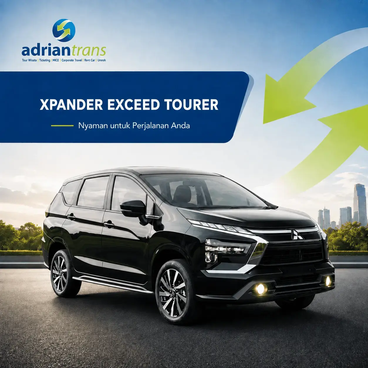 Mitsubishi Xpander Exceed Tourer untuk layanan rental Adrian Trans